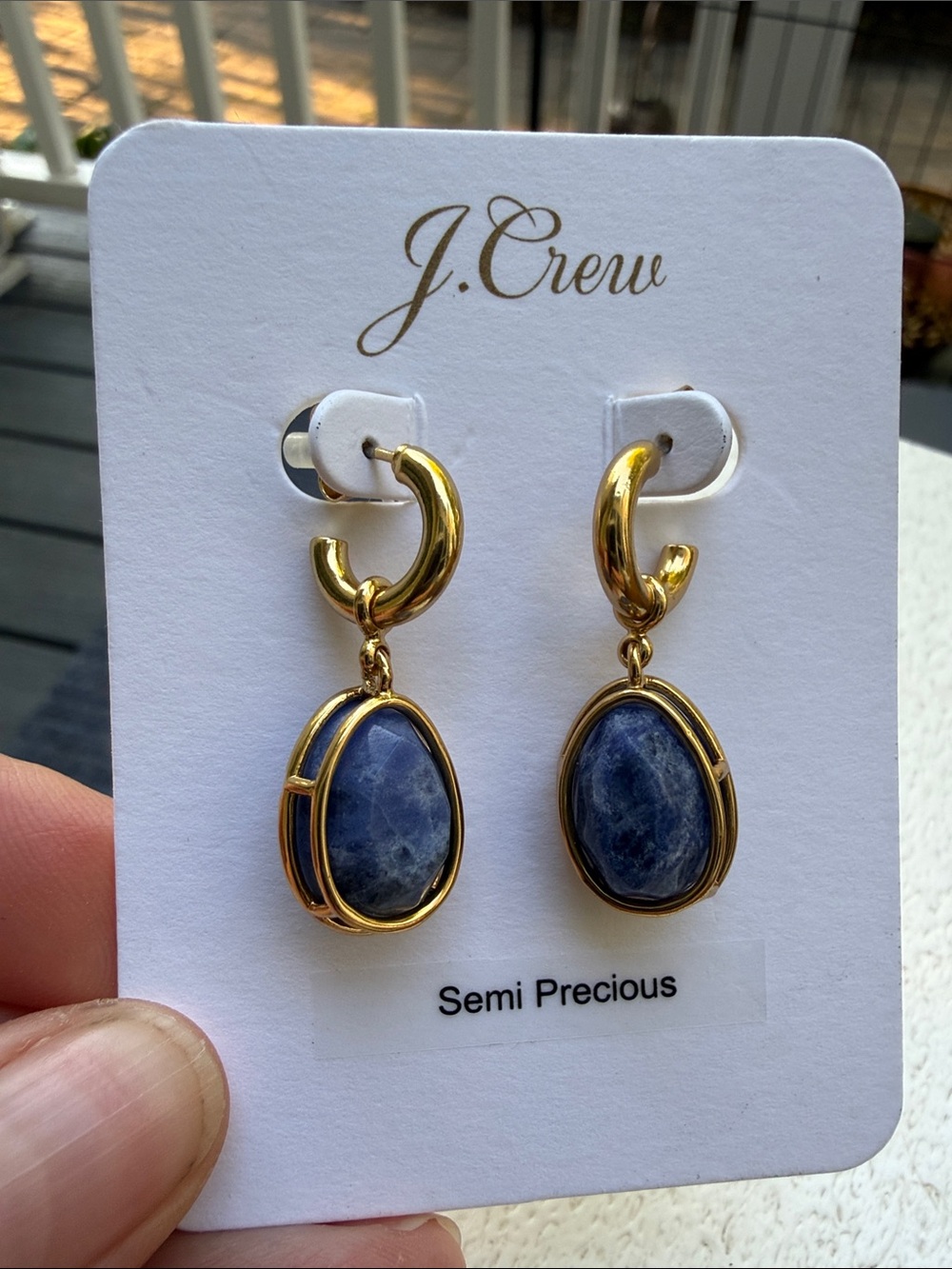 J. Crew Baldwin Encased Stone Drop Earrings